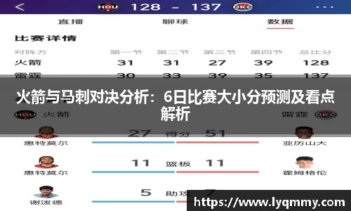 火箭与马刺对决分析:6日比赛大小分预测及看点解析